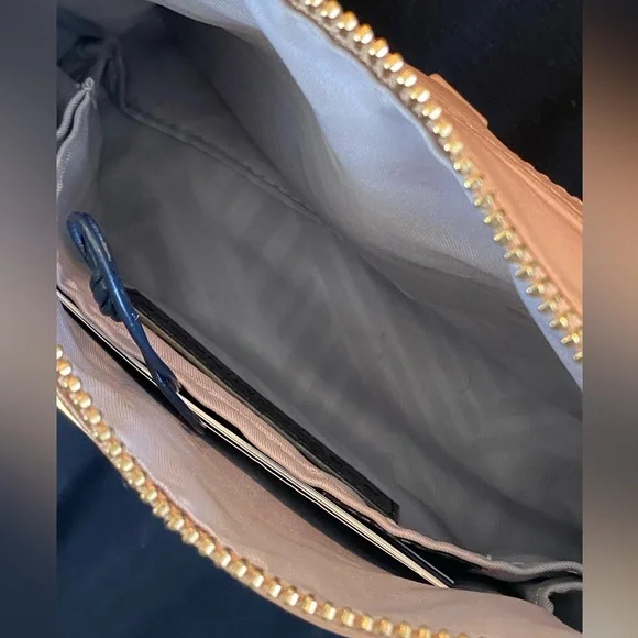 Rebecca Minkoff Mini MAC Desert Tan Leather Crossbody Bag with Gold Chain Strap - Picture 10 of 16